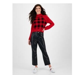 TOMMY JEANS
Women's Mid-Rise Faux-Leather Straight-Leg Pants Sz 32